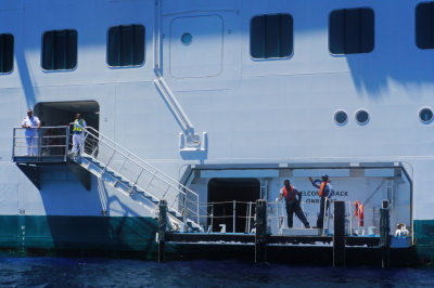 Reboarding the Ruby Princess, Santorini June 2_2013 08