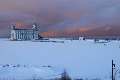Wintery Evening on Collingwood Harbour Dec 16, 2013