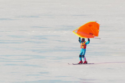 Kite Skiing on Collingwood Harbour 1, Mar. 8, 2014
