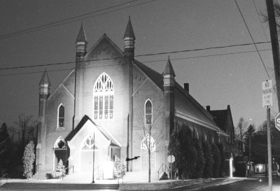 St James United Church at Night - Simcoe, Ontario