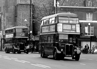 1950s buses in Shoreditch