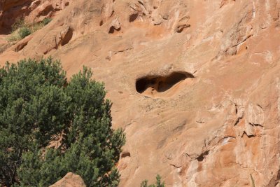 Close-up of one of the holes