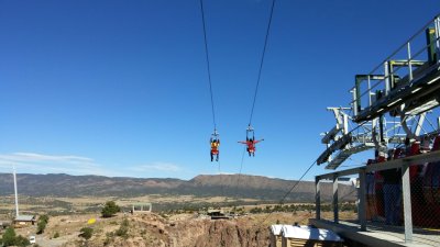 The zipline at the Royal Gorge, Canon City, CO (not us)