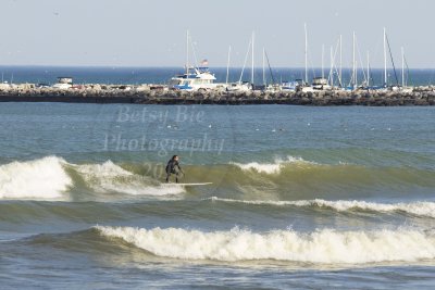 Surfing on Lake Michigan