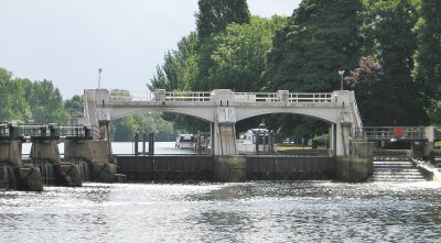 Top end of the weir.