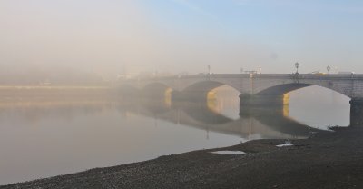 Receding fog bank.