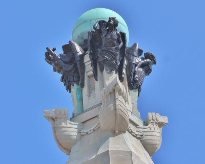The top of the war memorial.