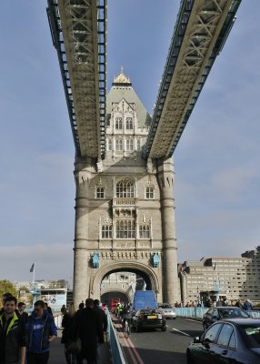 Looking up to the walkways.