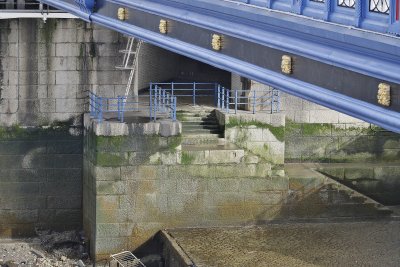 Steps under the bridge.