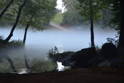 FOG ON THE CUMBERLAND RIVER AT CREELSBORO ARCH