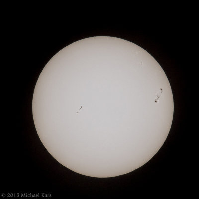 zonnevlekken AR2427/AR2422- sunspots AR2427/AR2422