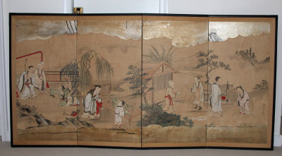 108 Antique Japanese painting screen, Kano School, 1820 日本狩野派古画