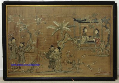 111 Antique large Chinese embroidery panel, 康熙刺绣