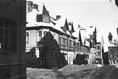 1945 Weihnachten. Blick von Lwengasse auf Marktplatz