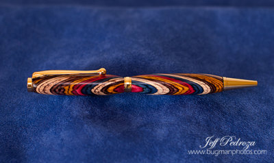 Layered Laminated color wood pen. 