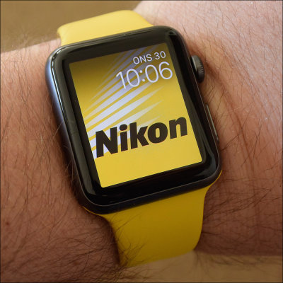 Apple Watch with Nikon face