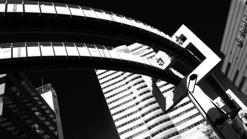 The Future: Inverted Monorail B&W