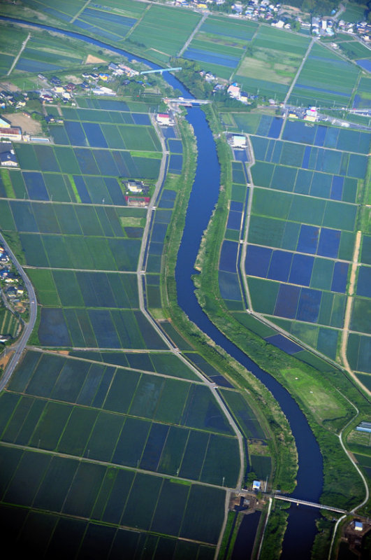 Japan Rice Fields and River