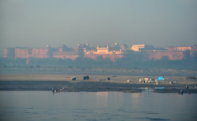 Agra's Red Fort at Sunrise