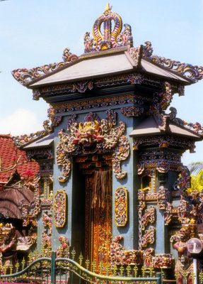 Bali's Colourful Temple Door