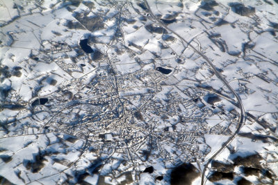 Europe Covered in Snow, at 35000 ft