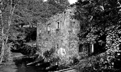 Abandoned River Mill B&W 