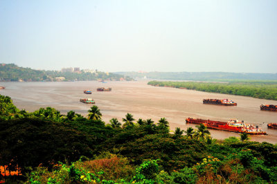 The Mandovi River and the Mining Barges