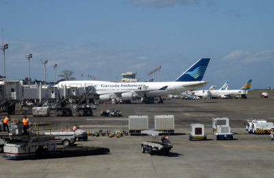 Denpasar Airport w/ a Garuda B-747/400