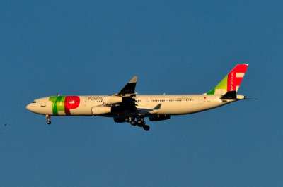 TAP A340-300, CS-TOA, at Sunset 