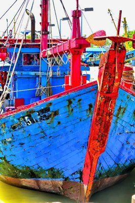 Blue and Red Boat
