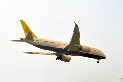 Royal Brunei B-787 Landing in the Rain Storm, Brand New...