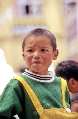 Boy Dressed Like Brazil Flag: Tibetan?