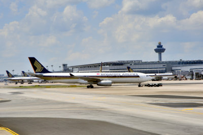 Singapore Airport, With A330, 9V-SSB Pushback