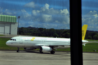Royal Brunei A320, V8-RBV, Behind the Airport Windows