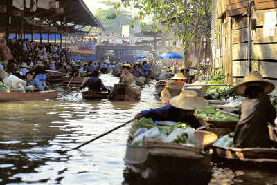 Busy Floating Market