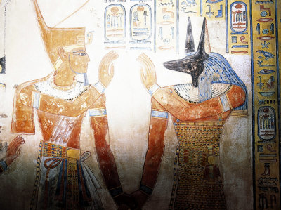 Anubis Greeting Pharaoh In Afterlife