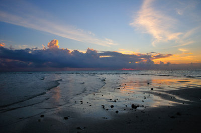 The Unique Sound Of The Gentle Waters In The Sands, At Low Tide, After Sunset