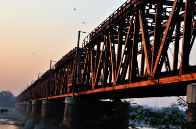Agra Bridge At Sunrise
