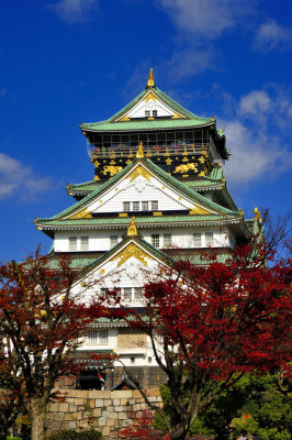 Osaka Castle In Fall