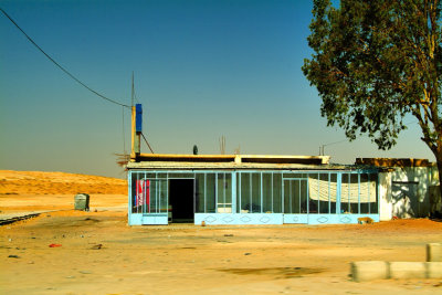 The Blue Restaurant Of The Desert Highway 
