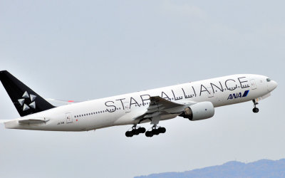 ANA's Star Alliance B-777/200, JA711A, TO From Itami