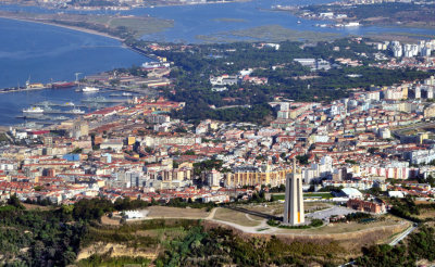 Cristo-Rei, Almada Behind And Alfeite Navy Base