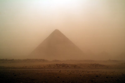 Pyramid In Dust Storm 