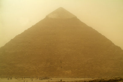 Khafre Pyramid In The Dust Storm   
