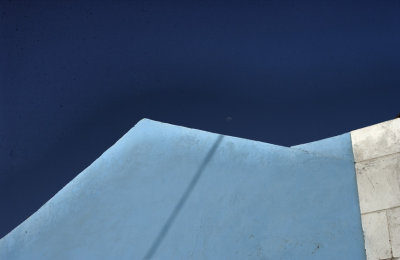 Blue Wall and Moon 