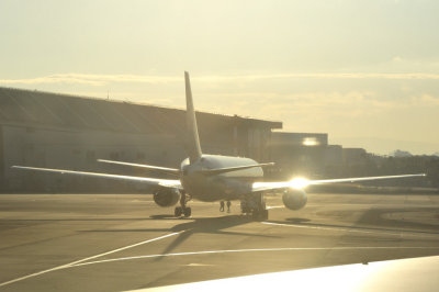 ANA's B-767 Going Into The Sun