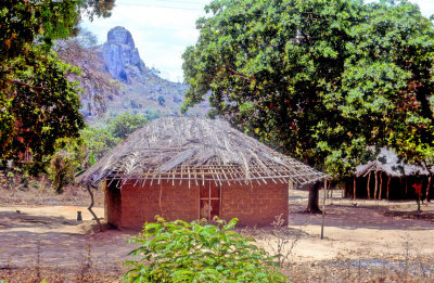 Typical African House Near The Black Stones 