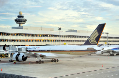 SIA A350-900, 9V-SMB Engine Checking At Sunrise