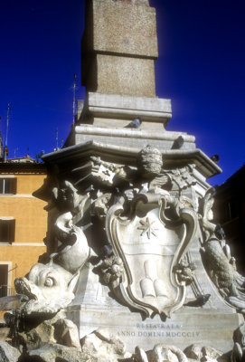 Papal Crest Under The Egyptien Obelisk 