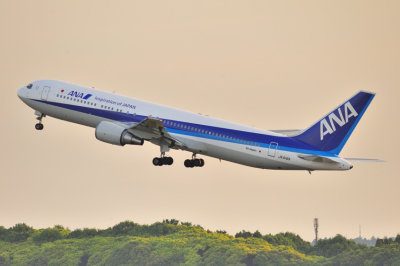 ANA's B-767/300, JA616A, Just After Sunset TO